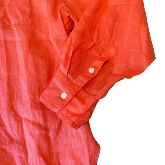 GAP Women’s Oversized Coral Linen Button Down Shirt | Size XL 801E - Picture 3 of 11